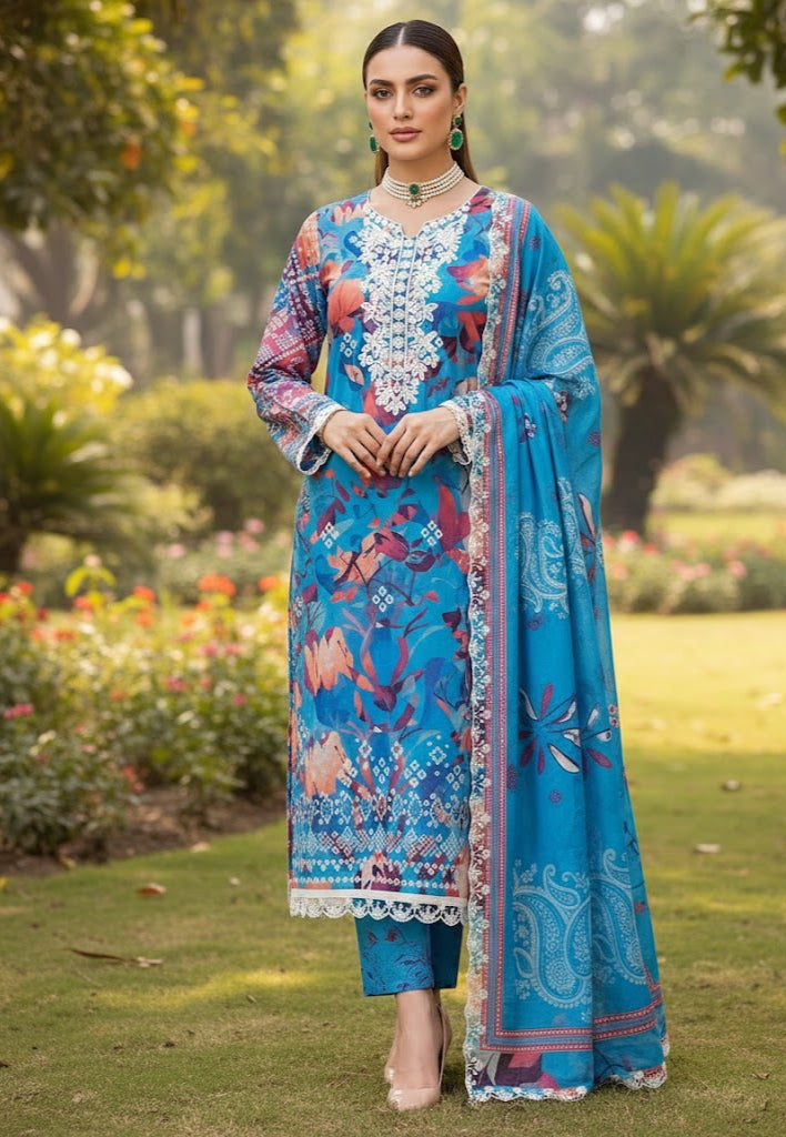 3 PIECE - DIGITAL PRINT SWISS LAWN SUIT