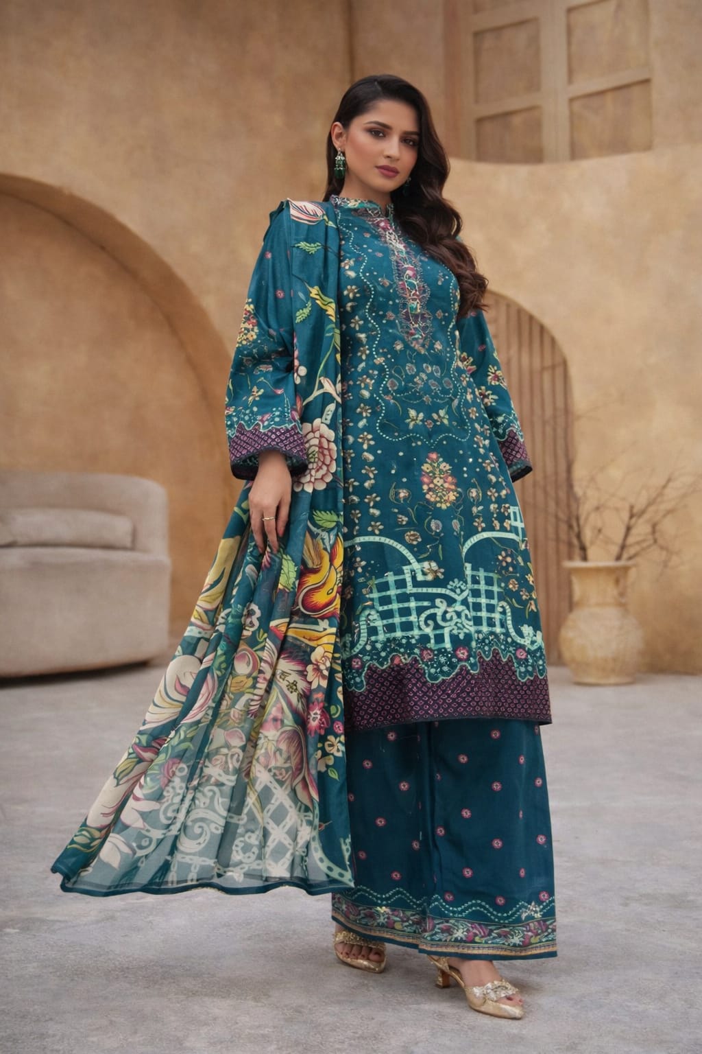 3 PIECE - DIGITAL PRINTED LAWN SUIT