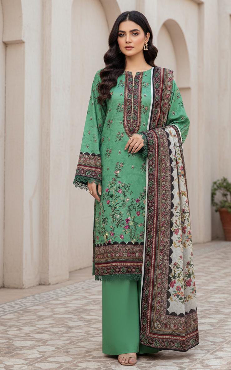 3 PIECE - DIGITAL PRINTED BANA DORA LAWN SUIT