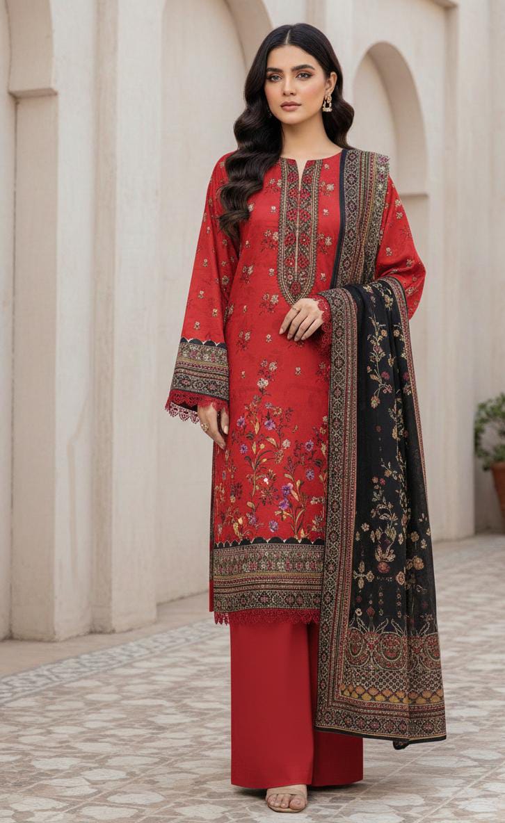 3 PIECE - DIGITAL PRINTED BANA DORA LAWN SUIT