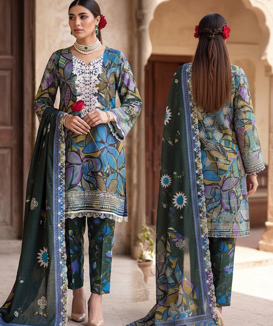 3 PIECE - DIGITAL PRINT SWISS LAWN SUIT