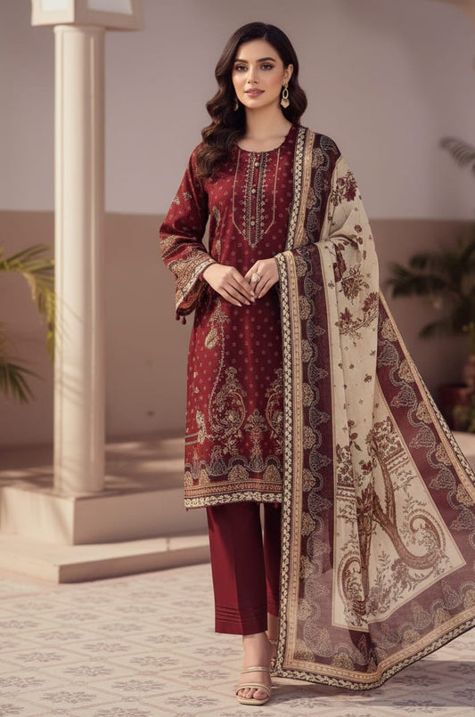 3 PIECE - PRINTED LAWN SUIT