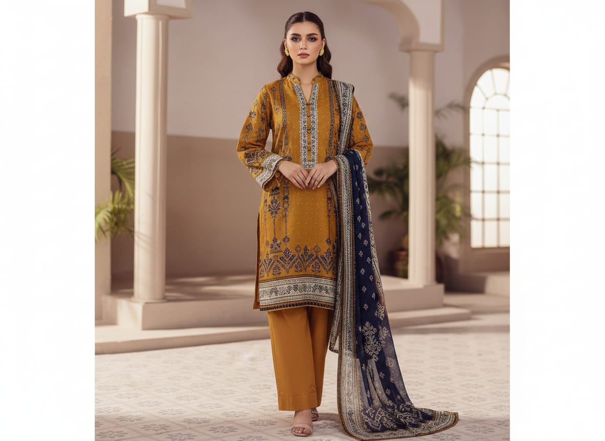 3 PIECE - PRINTED LAWN SUIT