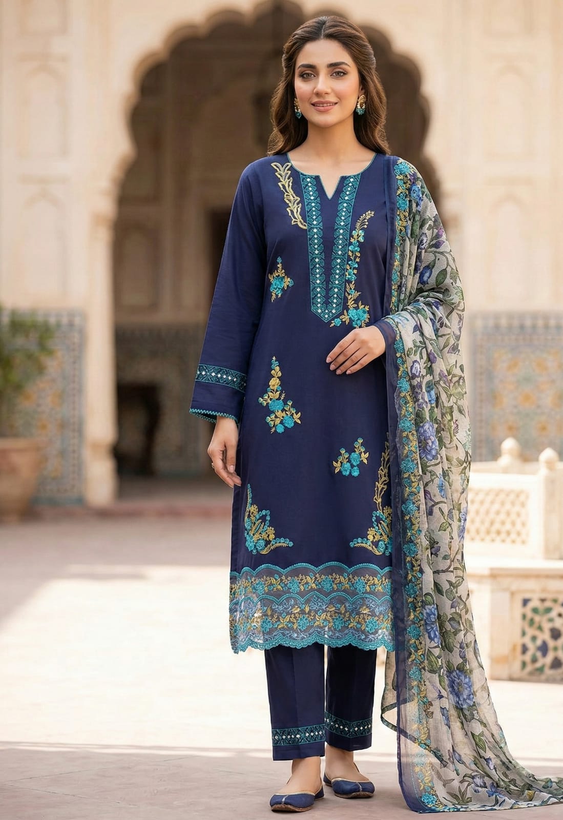 3 PIECE - EMBROIDERED LAWN SUIT