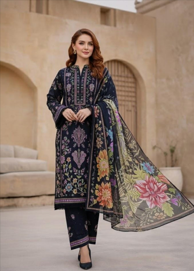 3 PIECE - DIGITAL PRINTED LAWN SUIT