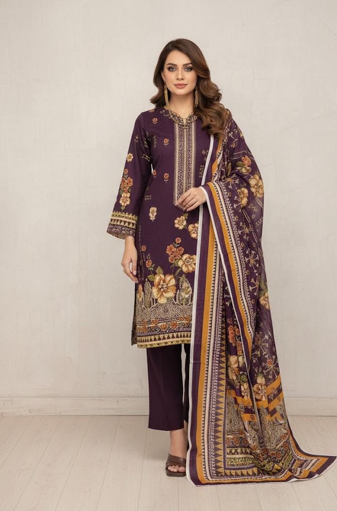 3 PIECE - DIGITAL PRINTED BANA DORA LAWN SUIT