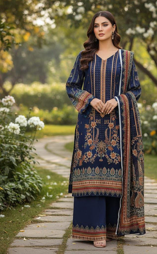 3 PIECE - DIGITAL PRINTED BANA DORA LAWN SUIT