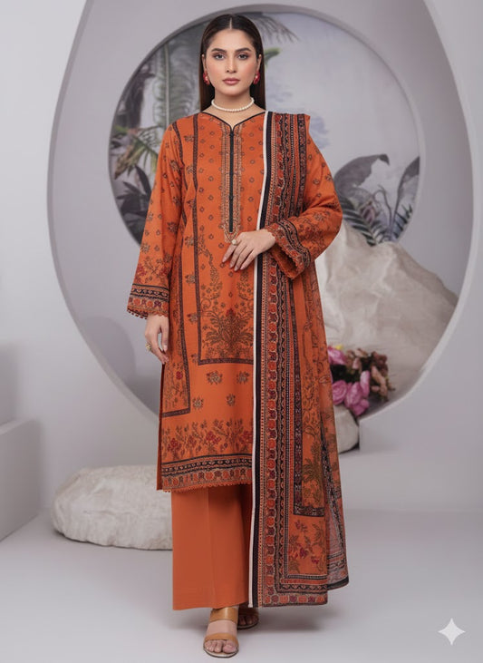 3 PIECE - DIGITAL PRINTED BANA DORA LAWN SUIT