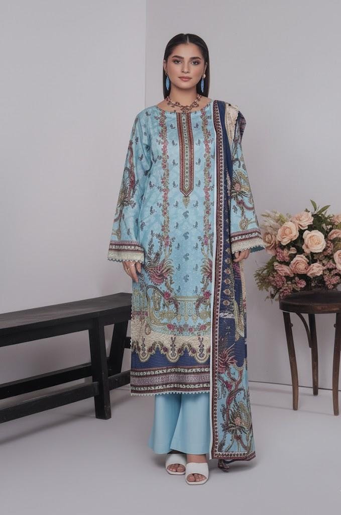 3 PIECE - DIGITAL PRINTED BANA DORA LAWN SUIT